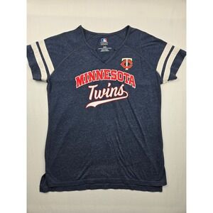 Majestic Minnesota Twins Baseball MLB Womens‎ V-Neck T-Shirt Top Size M